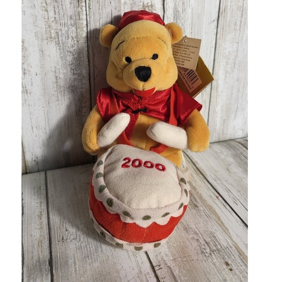Vintage Disney Winnie the Pooh Plush 2000 New Year Bean Bag Doll with Tags - Picture 2 of 7